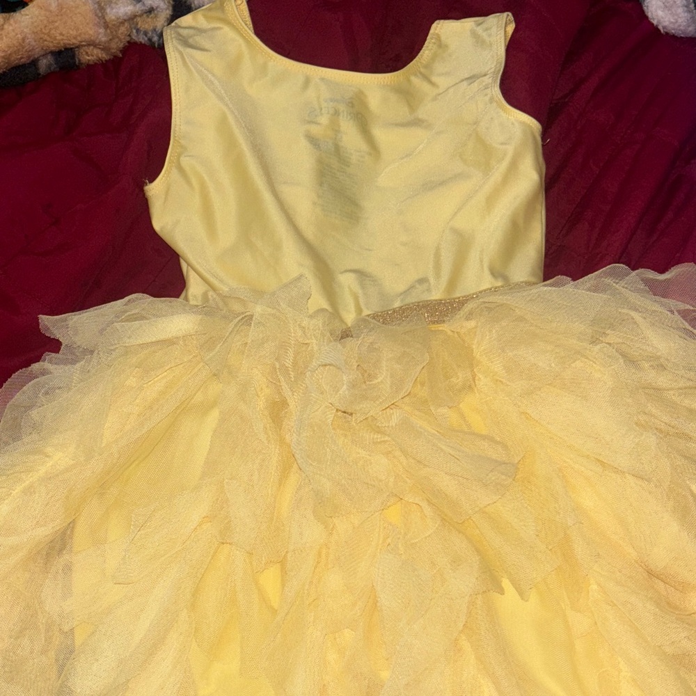 Girls' Yellow Princess Tulle Costume Dress - Picture 4 of 5